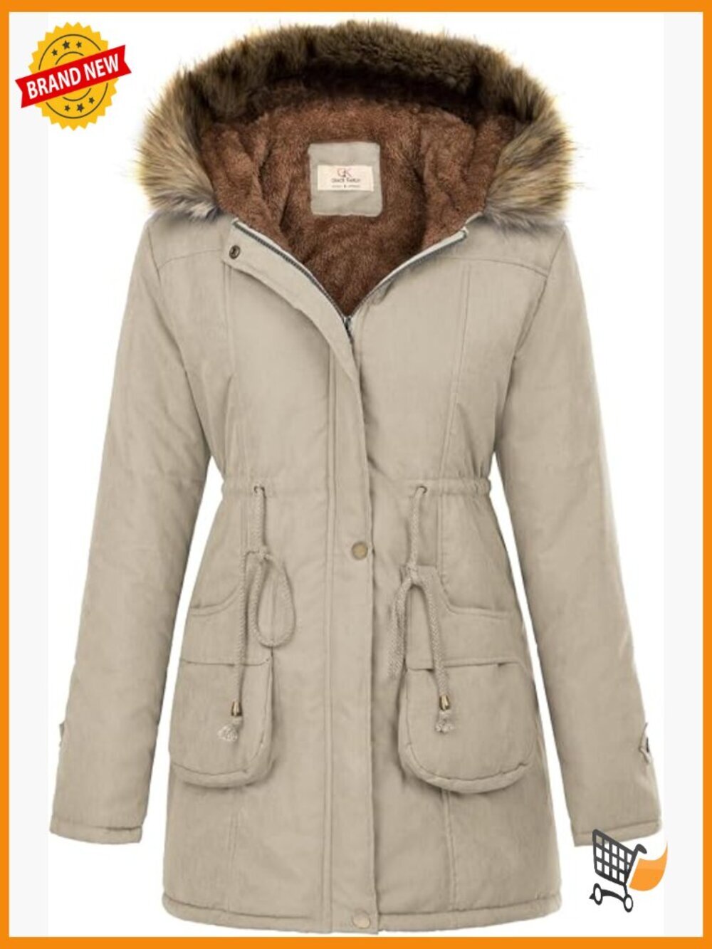 Winter Military Parka with Faux Fur Hooded Coat Long Heavy Jacket